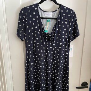 french grey navy blue summer dress